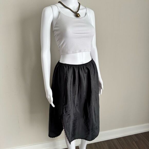Vintage Warners Lace Half Slip Satin Black XL - Picture 7 of 9